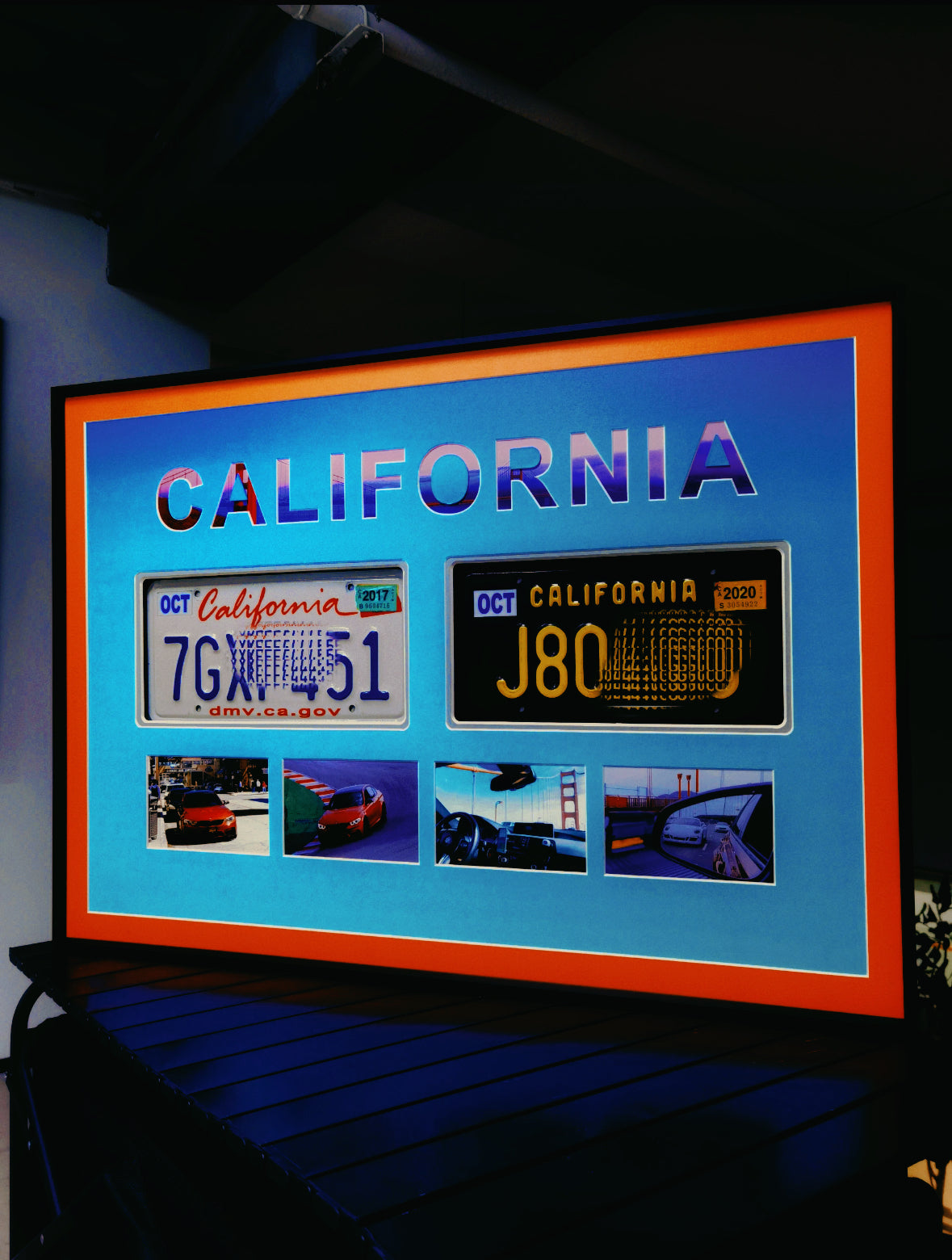 Custom Hand-Crafted License Plate Wall Art | 4 cm Thick Luxury Aluminum Alloy Frame | Personalized Car Plate Décor | Museum-Grade Acid-Free Mat | Premium Gift