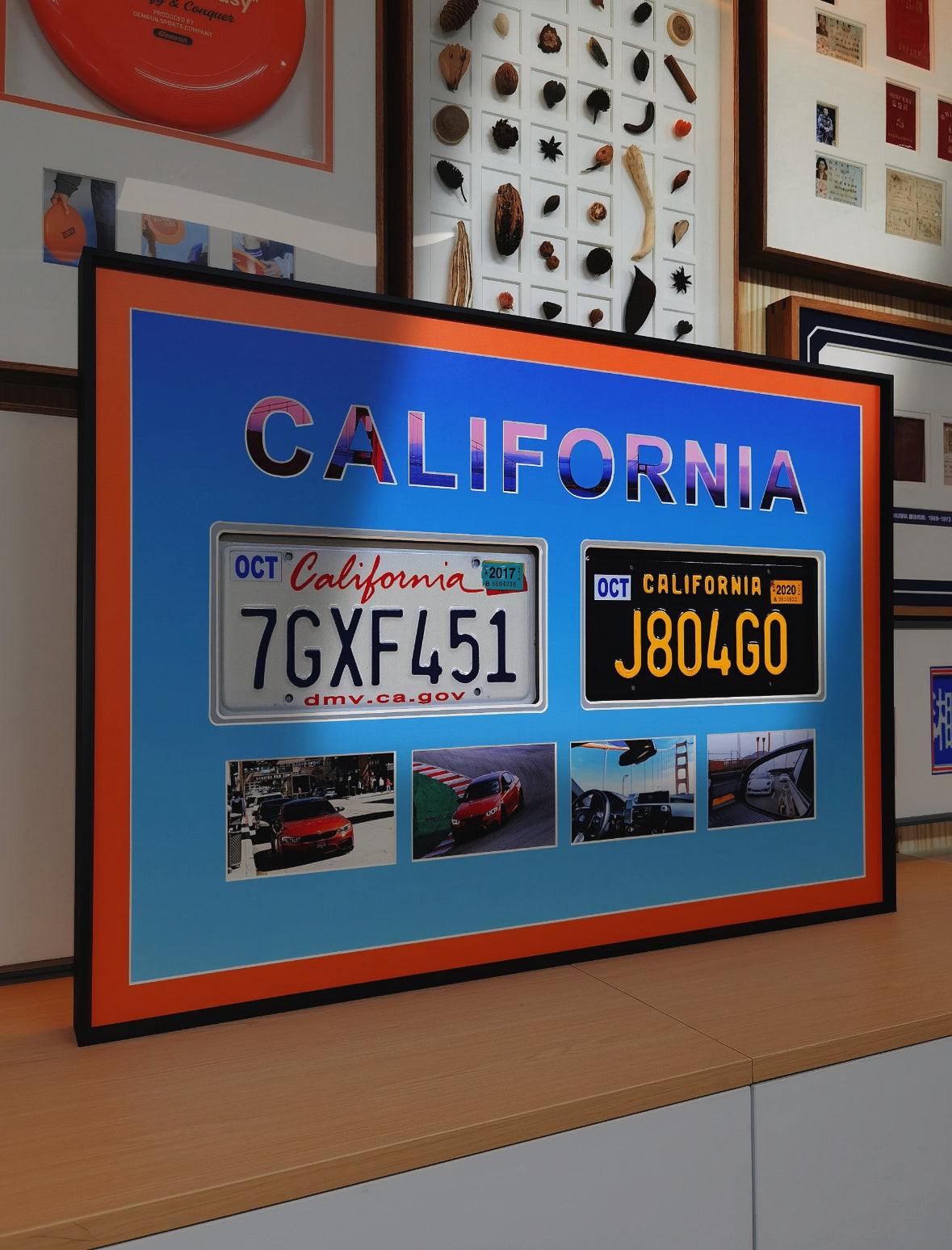 Custom Hand-Crafted License Plate Wall Art | 4 cm Thick Luxury Aluminum Alloy Frame | Personalized Car Plate Décor | Museum-Grade Acid-Free Mat | Premium Gift